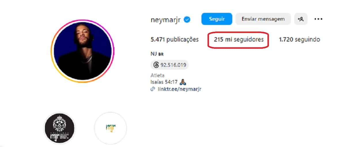Quem tem mais seguidores no instagram