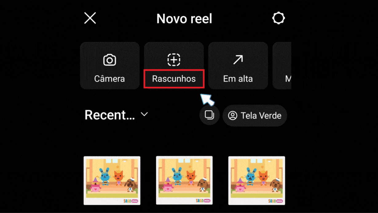 onde fica os rascunhos do Instagram