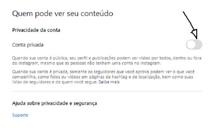 como tirar conta privada do Instagram