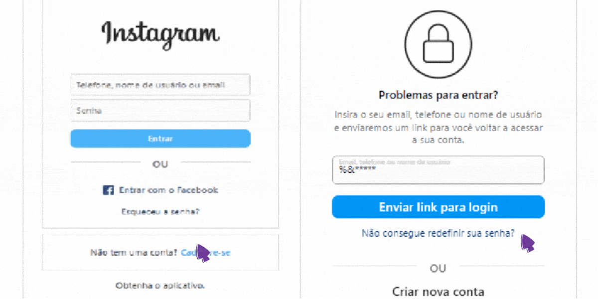 Como recuperar uma conta no Instagram se você esqueceu o usuário ou a senha?