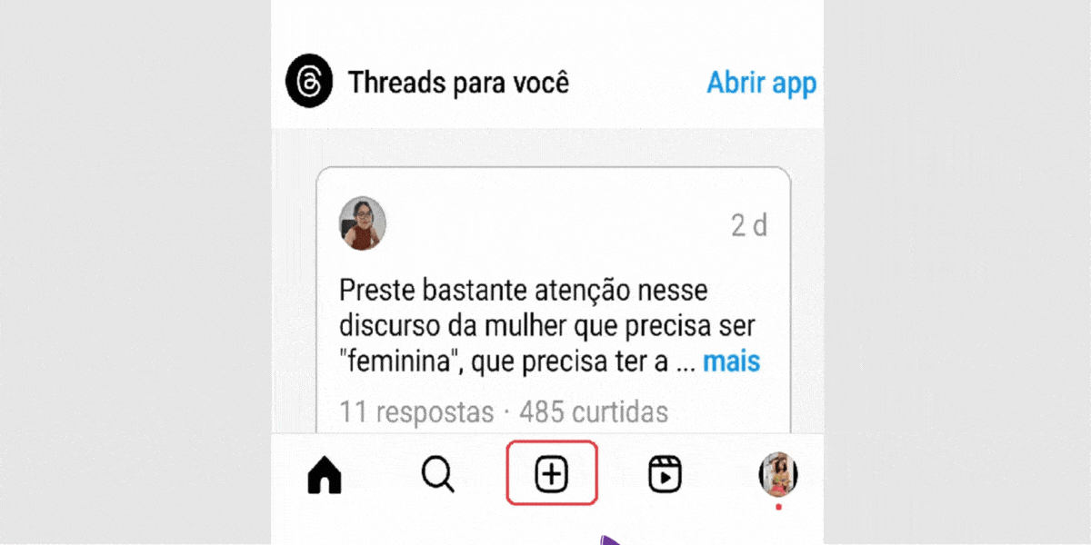 imagem de onde clicar para criar stories no Instagram